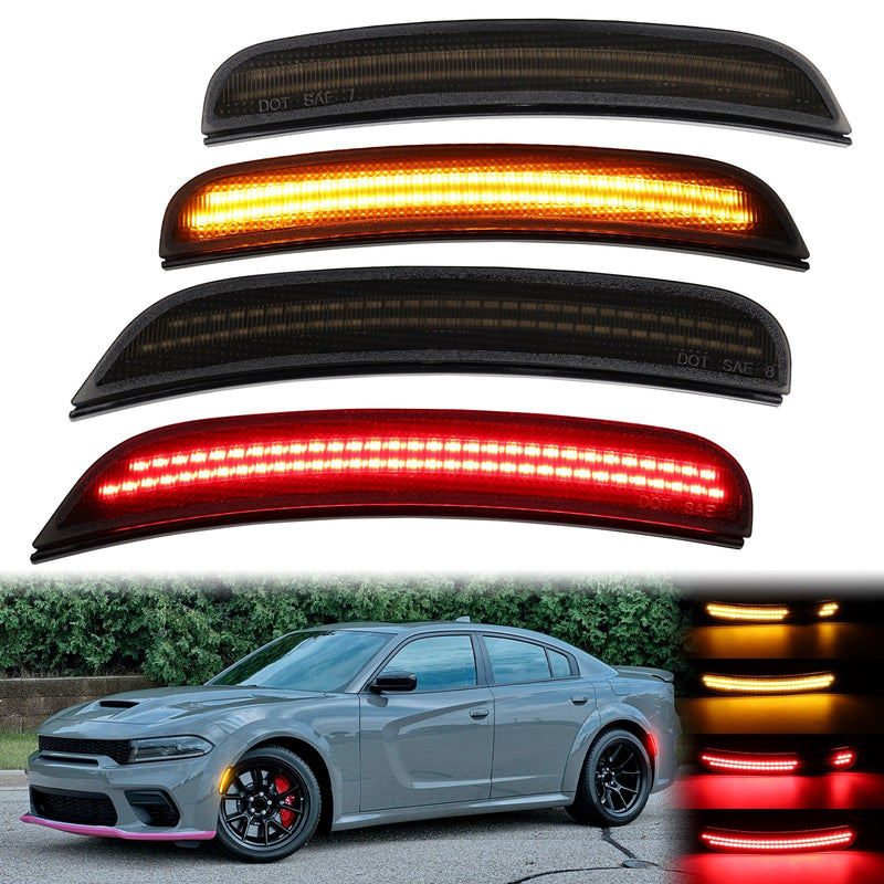 CHARGER 15-23 FRONT/REAR DYNAMIC SMOKED LED SIDE MARKERS