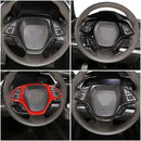 ABS Carbon Fiber Car Steering Wheel Panel Decoration Cover Trim Moulding Sticker For Chevrolet Corvette C7 2014-2019 Accessories - Infinite Aero